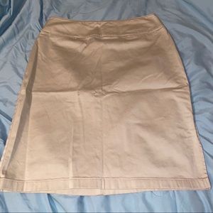 Ann Taylor Beige Pencil Skirt with Side Slits